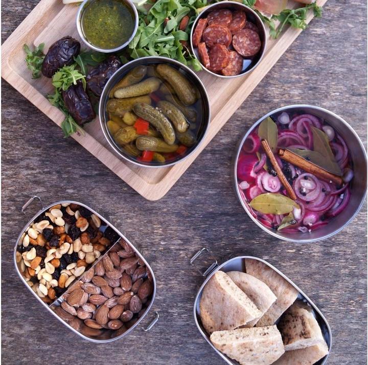 Actual product image Yummii Yummii Lunchbox Bento rounds small/medium Black/Silver