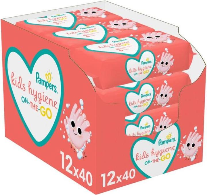 Actual product image Pampers Kids Hygiene On-The-Go Napkins. 12 Pack, 480 Serv. (480 Piece)