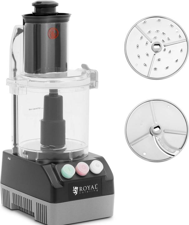 Royal Catering Mini-Küchenmaschine 600 W 3 l zum Raspeln, Schneiden, Reiben, Zerkleinern (3000 ml, 600 W)