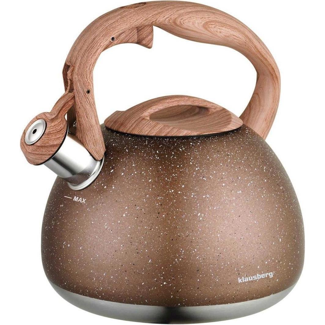 Thumbnail - Klausberg TEA WITH WHISTLE 2.8L KB-7396 GRANIT WOOD, Wasserkocher, Braun