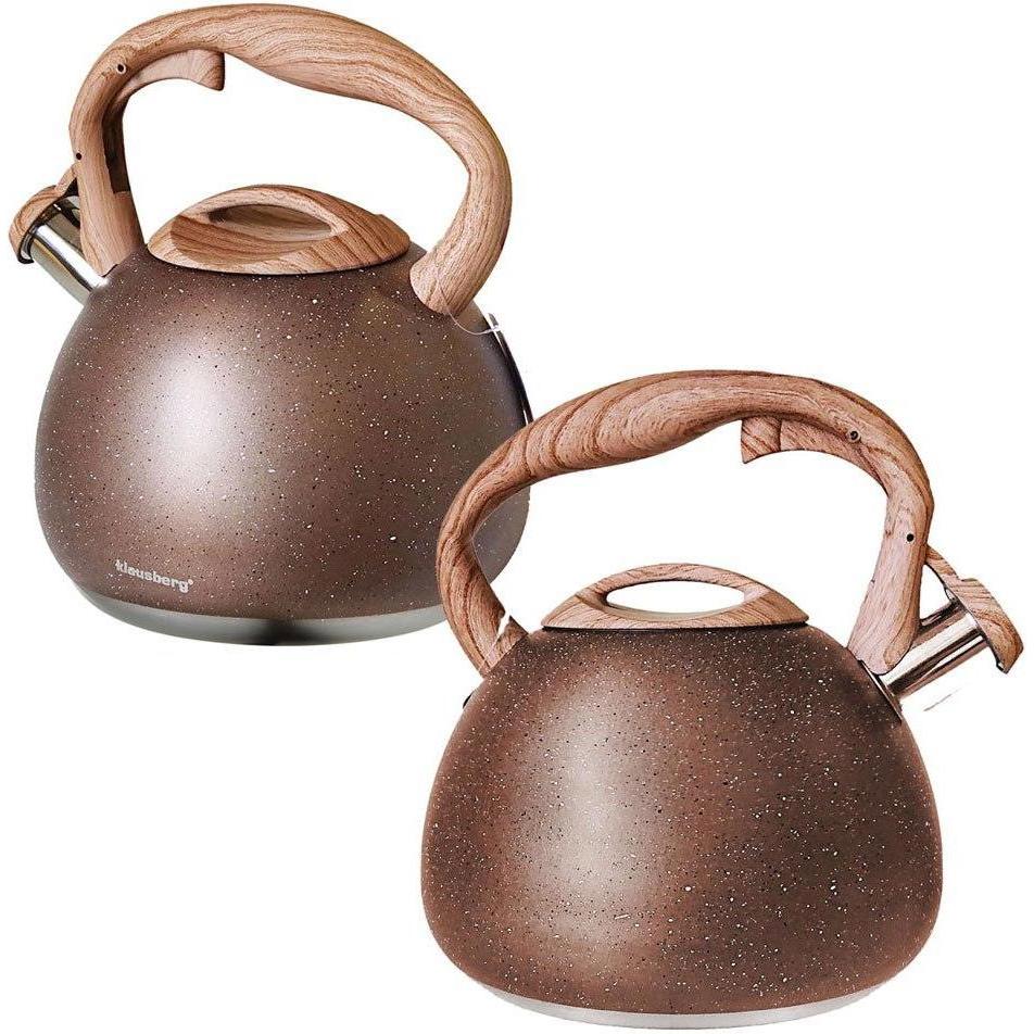 Klausberg TEA WITH WHISTLE 2.8L KB-7396 GRANIT WOOD, Wasserkocher, Braun