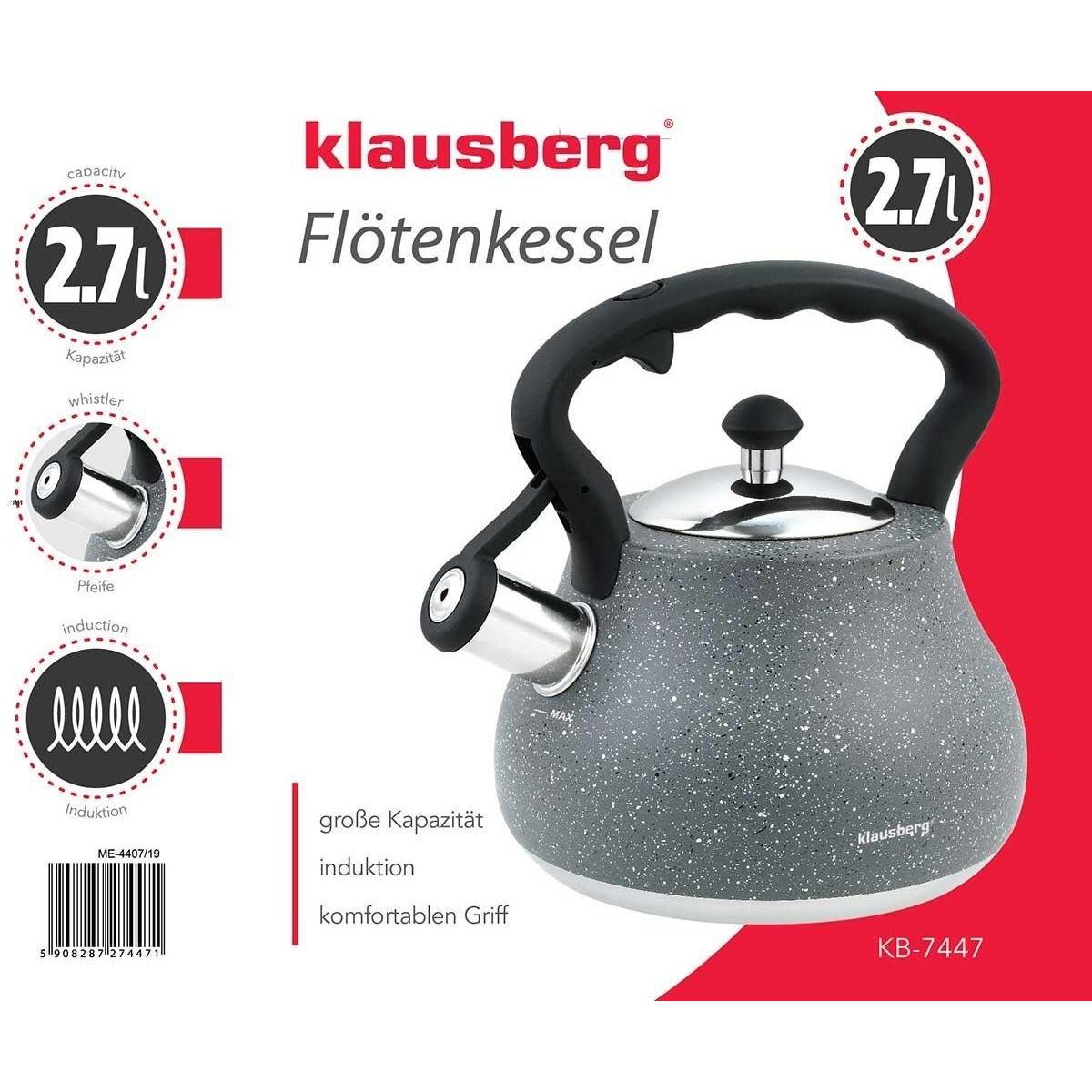 Thumbnail - Klausberg with whistle 2,7L KB-7447, Wasserkocher, Grau