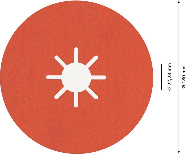 Produktbild Bosch Professional Zubehör EXPERT R782 Prisma Ceramic Fiberscheibe, 180 mm, 22,23 mm, G 120 (120)