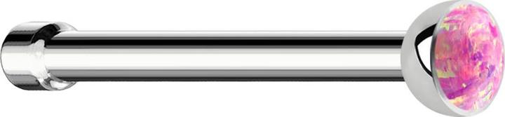 Produktbild Star Piercing Nasenstecker gerade silber mit Opal pink (ohne Messing, Chirurgenstahl 316L)
