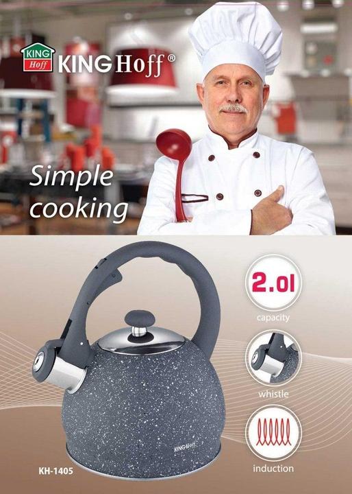 Produktbild Kinghoff Teapot with whistle 2L KH-1405 MARBLE (2 l)