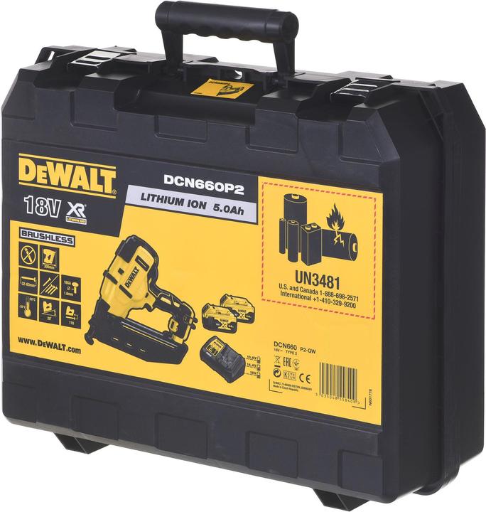 Actual product image DeWalt NAILER 18V 16Ga 32-63mm 2x5.0Ah BRUSHLES DCN660P2