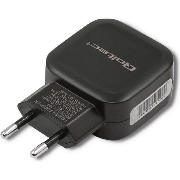 Qoltec caricatore 20W 5-12V 1,67-3A USB tipo C PD nero, Batterie + pile