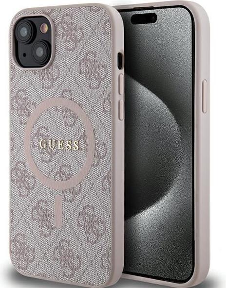 Guess GUHMP14SG4GFRP iPhone 14 / 15 / 13 6.1" różowy/pink hardcase 4G Collection Leather Metal Logo (Apple iPhone 14, Apple iPhone 13, Apple iPhone 15)