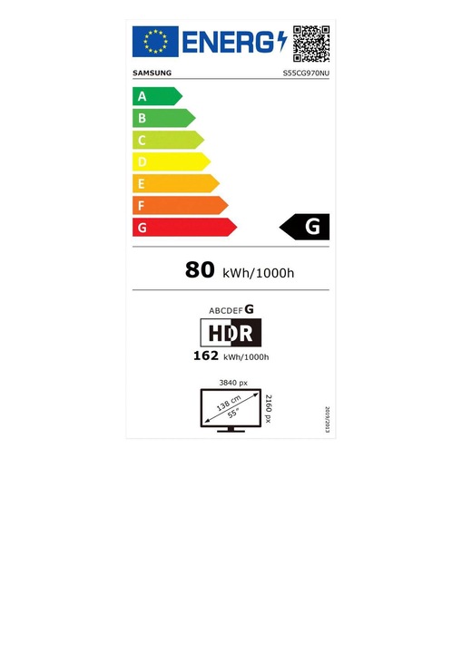Energie-Label Samsung Odyssey ARK - G97NC (3840 x 2160 Pixel, 55")