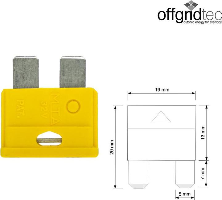 Actual product image Offgridtec 20A car flat fuse 6-32V