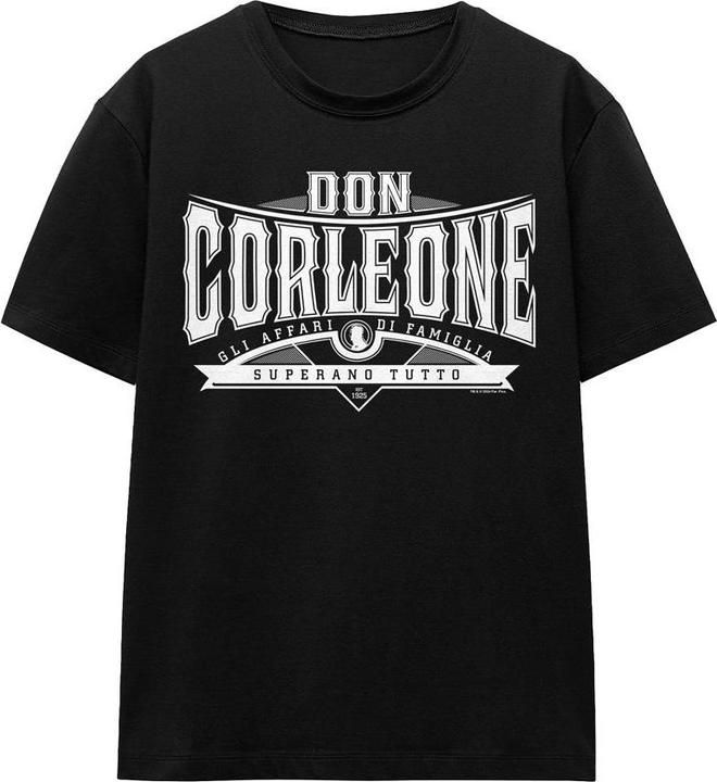 Actual product image The Godfather Unisex Adult Don Vito Corleone Text T-Shirt (S)