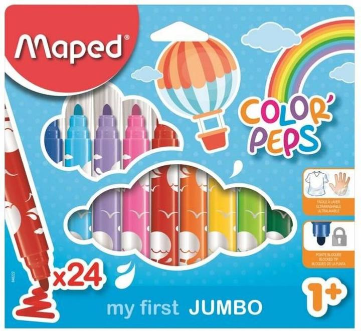 Actual product image Maped my first fibre-tip pens COLOR'PEPS JUMBO, 24-count cardboard box (12 x)