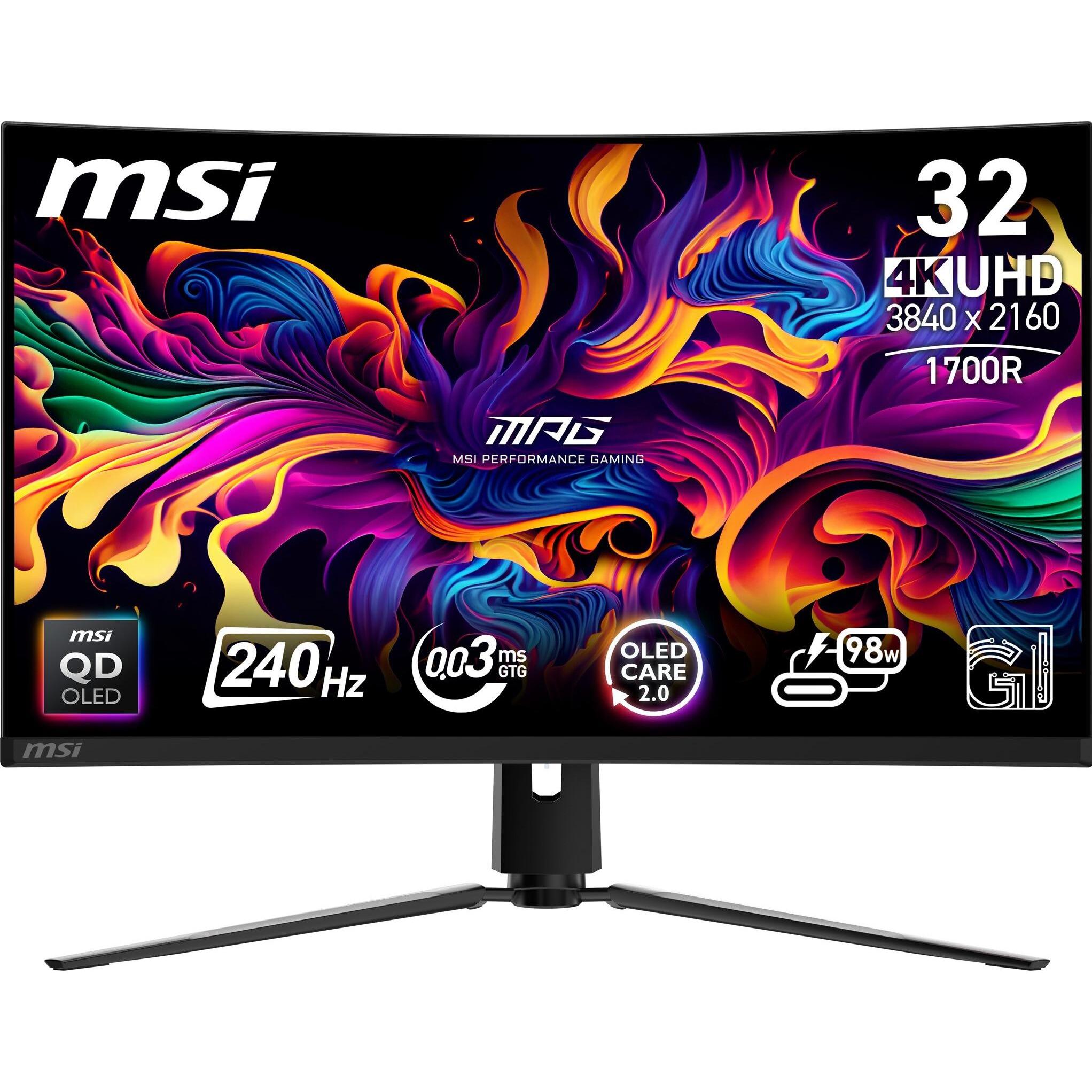 MSI MPG 321CURXDE QD-OLED (3840 x 2160 Pixels, 31.50"), Monitor, Zwart