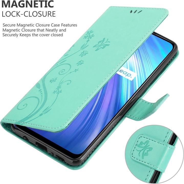 Produktbild Cadorabo Flower Book Hülle für Realme 6 4G / 6s (Apple iPhone 6s, Apple iPhone 6)