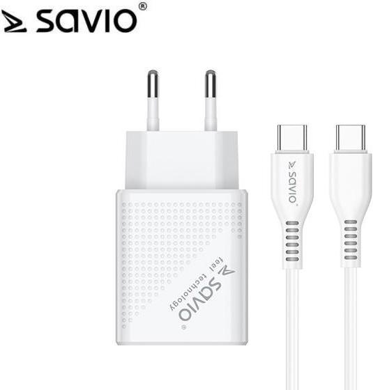 Actual product image Elmak SAVIO LA-05 USB fast charging power supply 3.0 18W + 1m cable USB type C charger (1 m, USB 3.0)