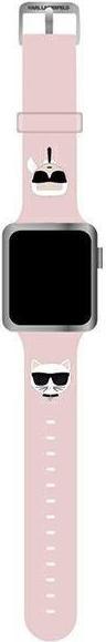 Karl Lagerfeld Pasek KLAWMSLCKP Apple Watch 38/40/41mm ró?owy/pink strap Silicone Karl & Choupette H (Watch 38mm)