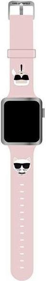 Karl Lagerfeld Pasek KLAWMSLCKP Apple Watch 38/40/41mm ró?owy/pink strap Silicone Karl & Choupette H (Montre 38mm)