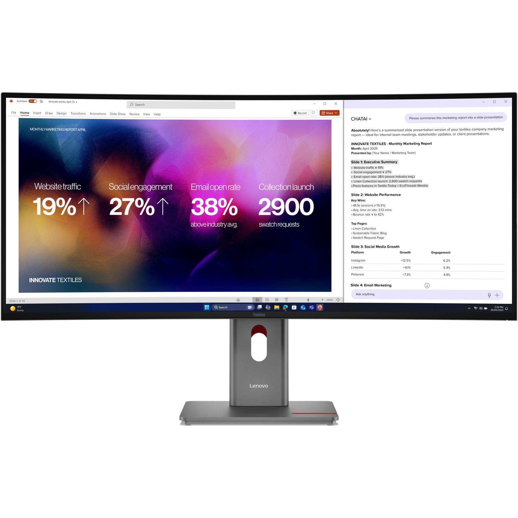 Lenovo ThinkVision P40WD-40 (5120 x 2160 Pixel, 39.70"), Monitor, Schwarz