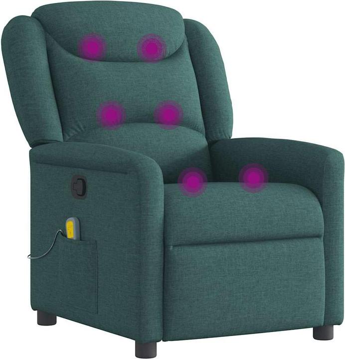 Image du produit vidaXL Fauteuil de massage Vert foncé Tissu Massage Fauteuil TV