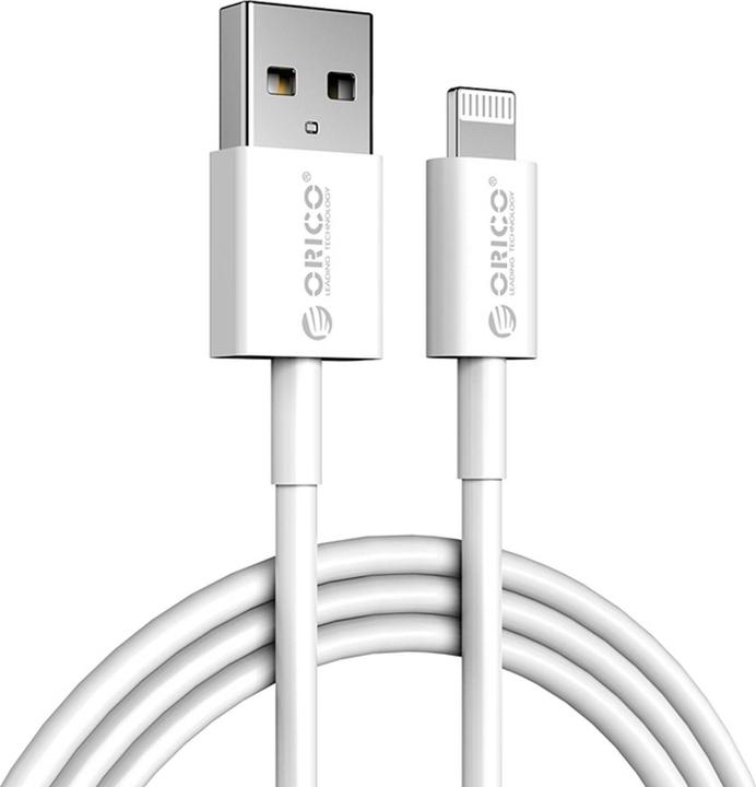 Orico USB-A USB cable - lightning 1 m white (AL01-10-WH-BP) (1 m, USB 3.2, 18 W)