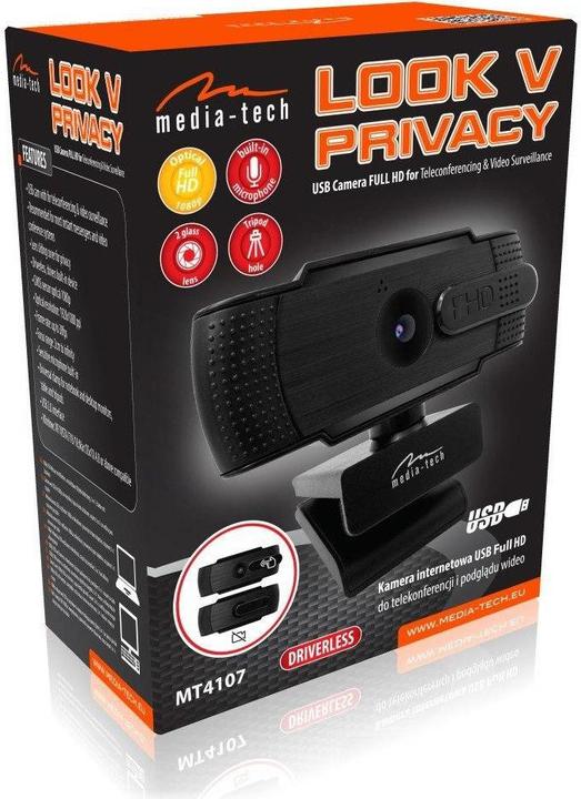 Produktbild Media-Tech USB Full HD webcam for video calls and conferences LOOK V PRIVACY MT4107 (2 Mpx)