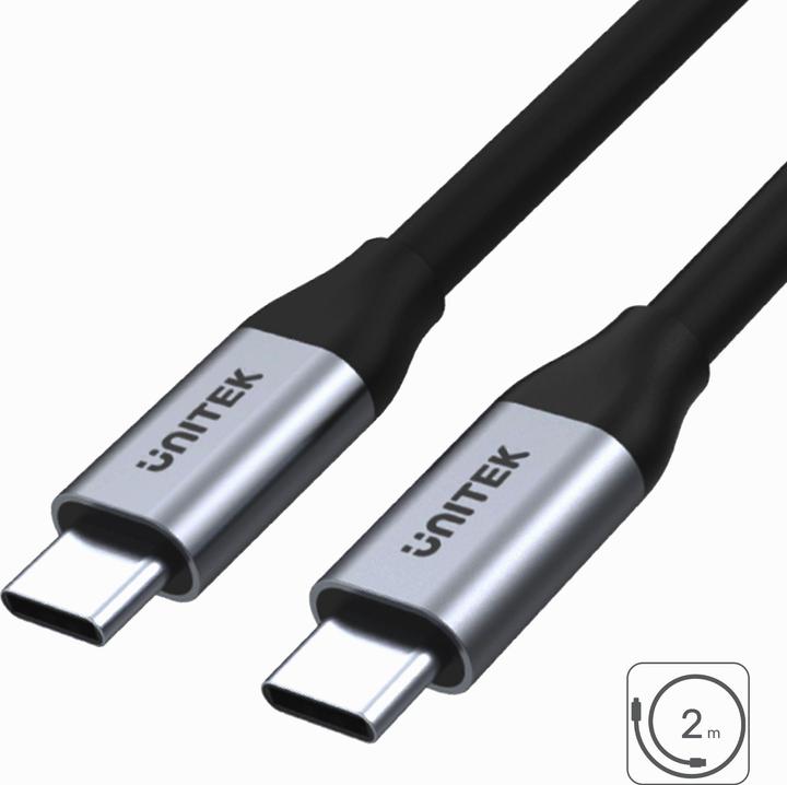 Productafbeelding Unitek USB USB-C - USB-C kabel 2 m zilver (C14091ABK) (2 m, USB 3.1)