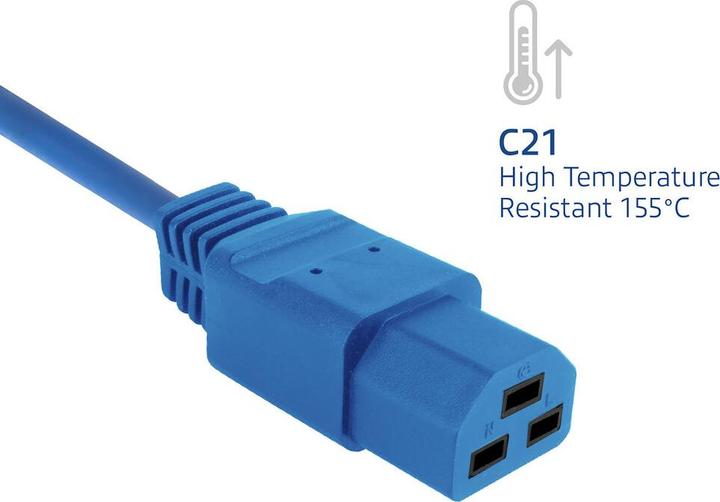 Produktbild Powercord C14 - C21 IEC60320 blue 1.5 m (1.50 m)