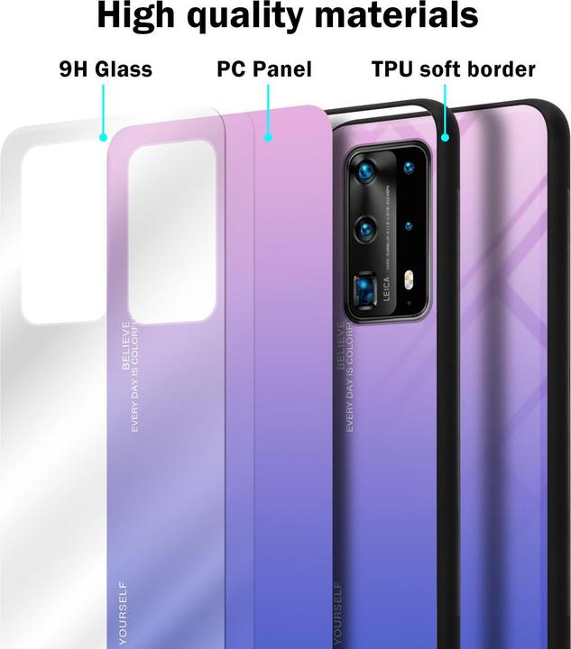 Image du produit Cadorabo Couverture en verre TPU 2 couleurs (Huawei P40 Pro+)