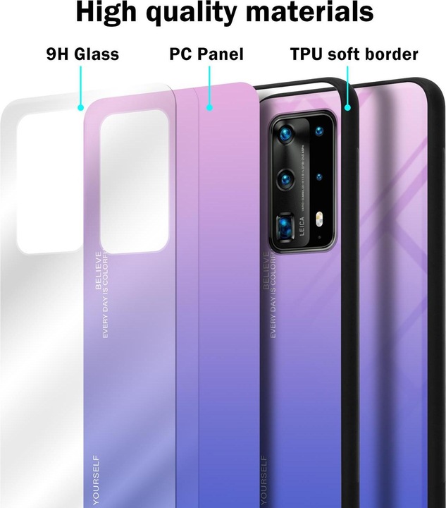 Produktbild Cadorabo TPU 2 Farben Glas Cover (Huawei P40 Pro+)