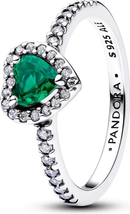 Pandora Elevated Royal Green Heart Ring