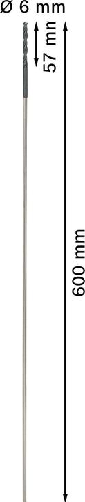 Produktbild Bosch Professional Zubehör PRO Wood HSS Installationsbohrer, 6 x 57 x 600 mm (5 mm)