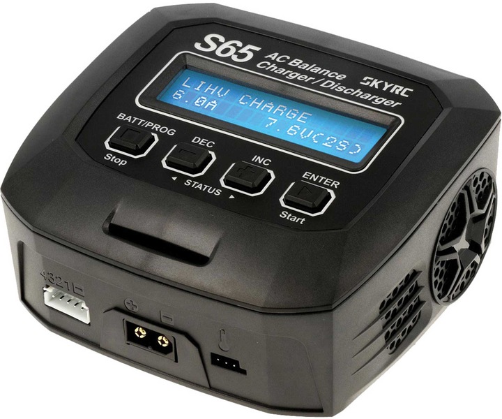 SkyRC Caricatore AC S65 AC LiPo 2-4s 6A 65W Scarica 2A 10W