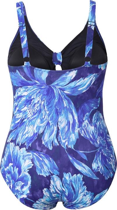 Image du produit Ulla Popken Maillot de bain à fleurs, bonnets souples, noeud fantaisie (56)