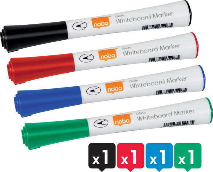 Actual product image Nobo Glide Whiteboard Pen (4x)
