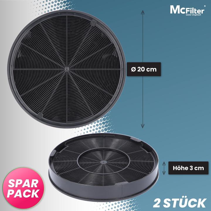 Image du produit Mc Filter 2er-Set Aktivkohlefilter für Dunstabzugshaube