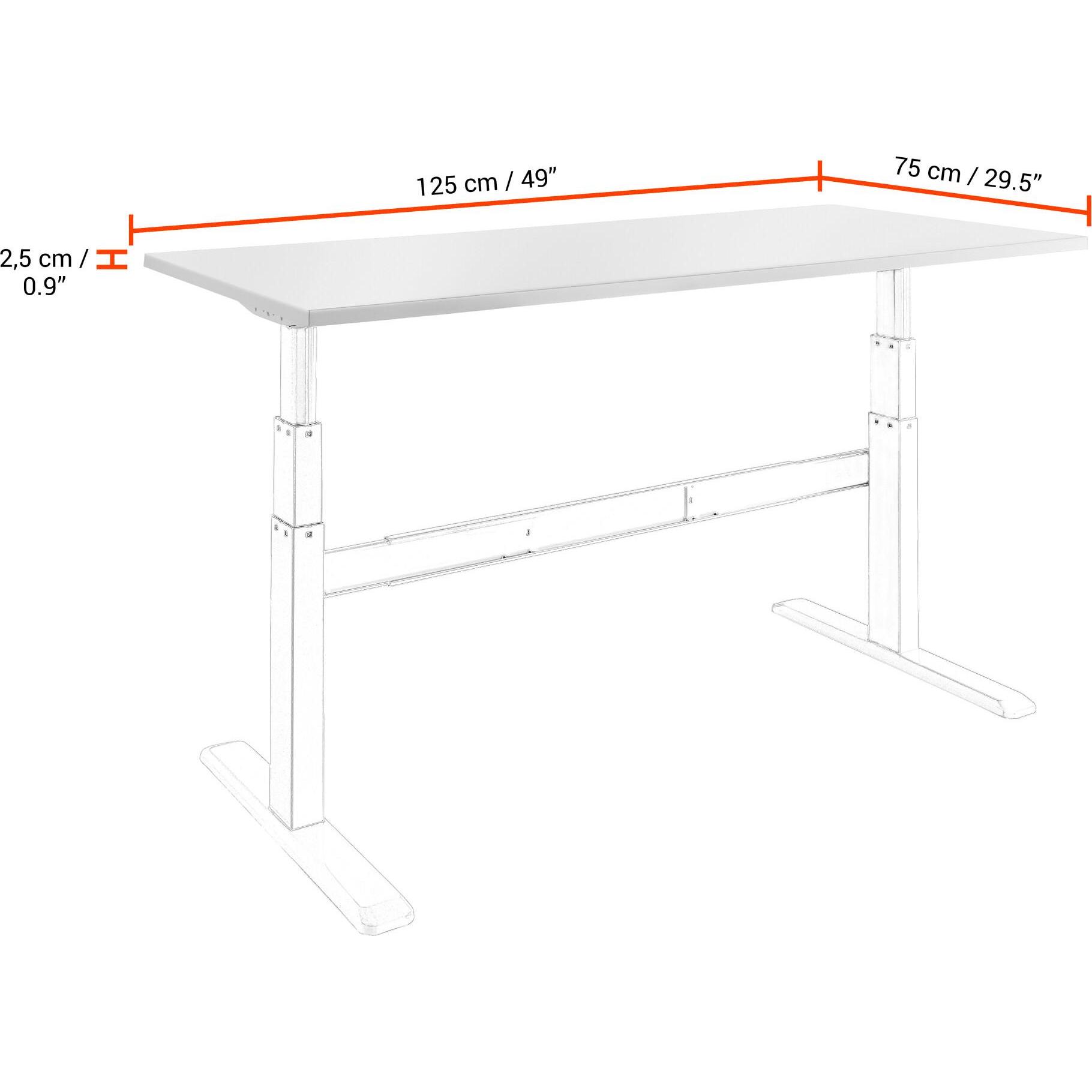 Thumbnail - Celexon, Tischplatte, Tischplatte 125 x 75cm weiss fuer Adjust Schreibtisch hochwertig durch ABS Umleimer und 25mm