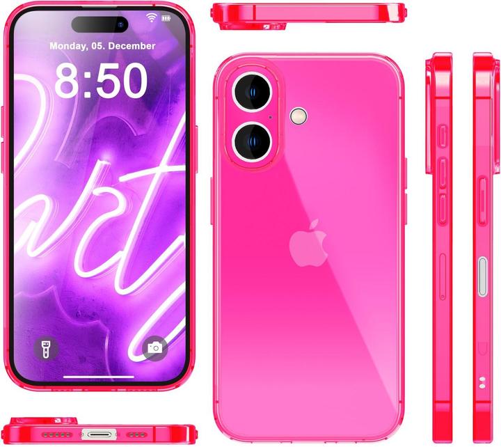Immagine prodotto Nalia Copertura in silicone trasparente al neon (Apple iPhone 16)