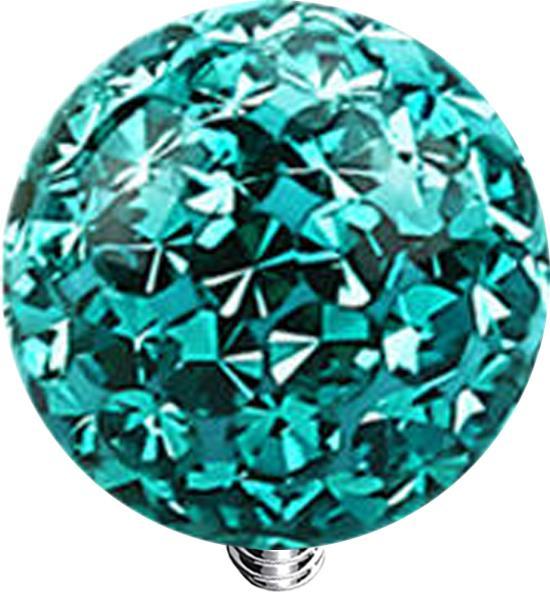 Actual product image Star Piercing Dermal Anchor crystal ball turquoise epoxy protective layer (without brass, Surgical steel 316L)
