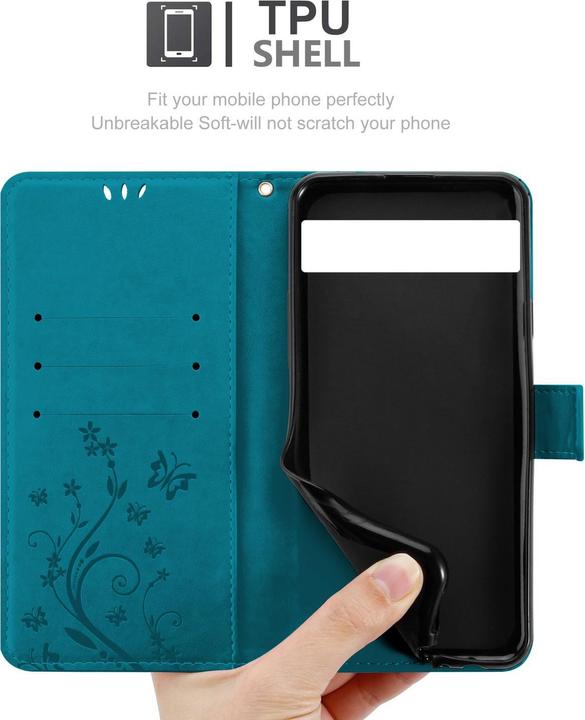 Actual product image Cadorabo Case for Google Pixel 7A Flower Book (Google Pixel 7a)