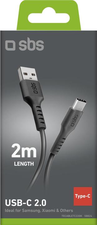 Produktbild SBS Daten- und Ladekabel Type C Länge 2 Meter (2 m, USB 2.0)