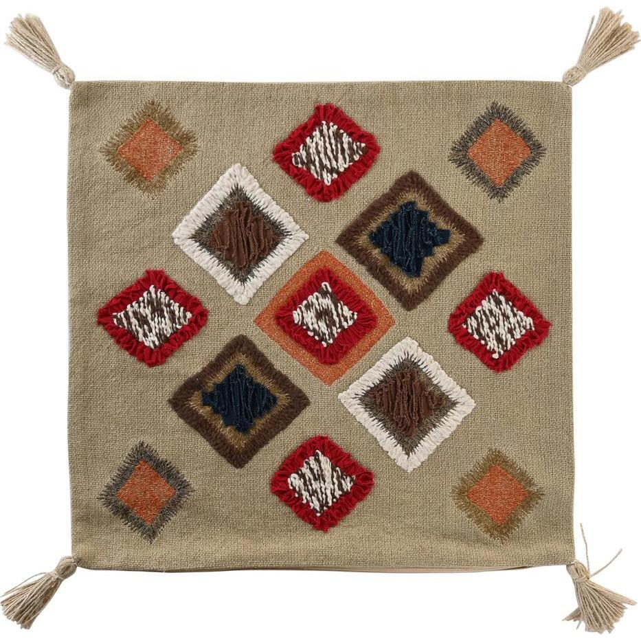 DKD Home Decor, Cuscino decorativo, Kissenbezug Bunt Randbereich 50 x 1 x 50 cm (50 x 50 cm)