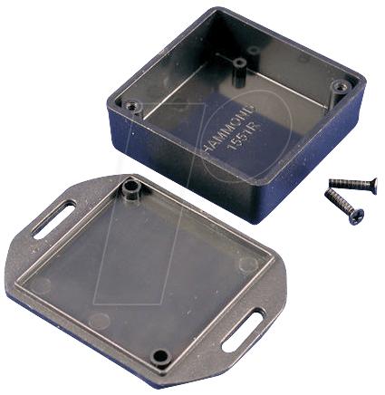 Produktbild Hammond Flanschgehäuse ABS 50x50x20mm schwarz (Gehäuse)