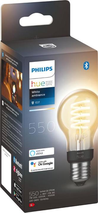 Actual product image Philips Hue Filament (E27, 7 W, 550 lm, 1 x, G)