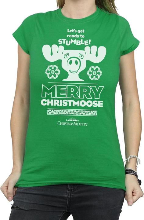 Actual product image National Lampoon´s Vacation Womens/Ladies Merry Christmoose Cotton T-Shirt (XL)