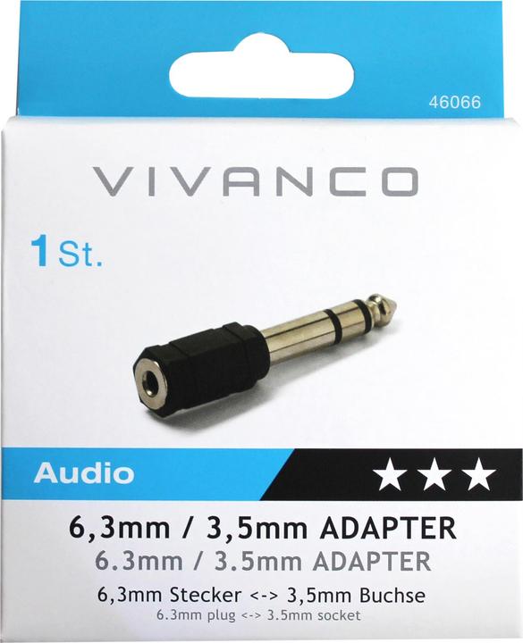 Actual product image Vivanco Audio adapter (Jack adapter)