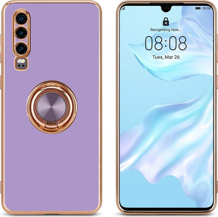 Actual product image Cadorabo Case for Huawei P30 in TPU with camera protection and ring LM089 Style (Huawei P30)