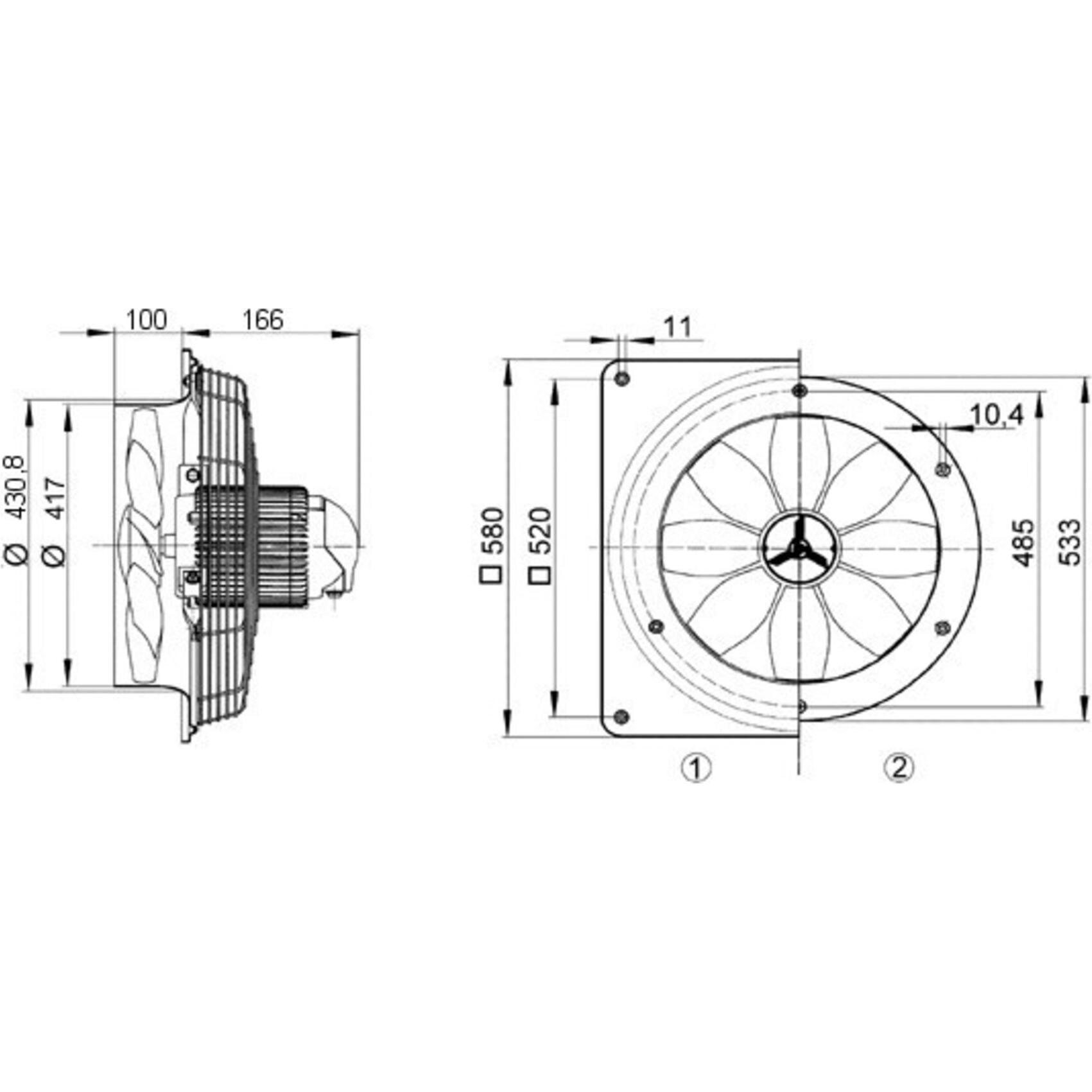 Thumbnail - Maico, Belüftungsventilator, Elektroapparate-Fabrik GmbH Ventilator 4000cbm/h 230W IP55 EZQ 40/4 B