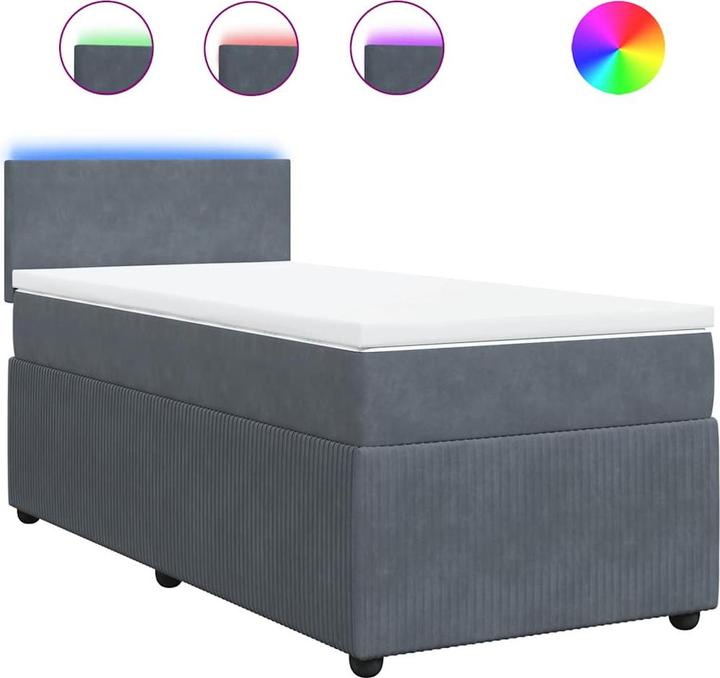 Immagine prodotto vidaXL Bo x letto a molle con materasso 120 x 190 cm in velluto (120 x 190 cm)