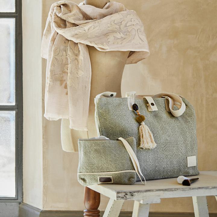 Produktbild Loberon Tasche 2er Set Cravanche grün/beige