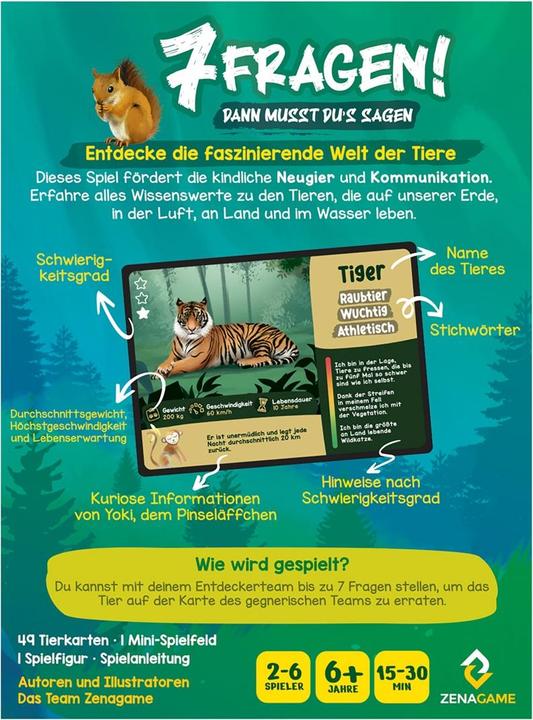 Produktbild Zenagame 7 Fragen! Tiere (Deutsch, 2 - 6 Spieler)